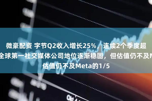 微豪配资 字节Q2收入增长25%，连续2个季度超越Meta，全球第一社交媒体公司地位逐渐稳固，但估值仍不及Meta的1/5