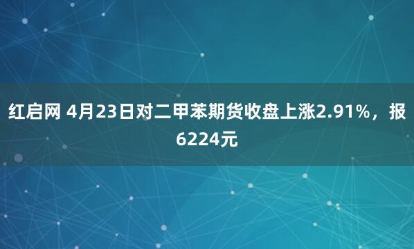 红启网 4月23日对二甲苯期货收盘上涨2.91%，报6224元